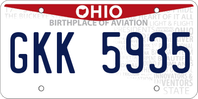 OH license plate GKK5935