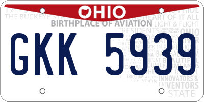 OH license plate GKK5939