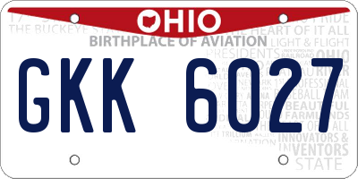 OH license plate GKK6027