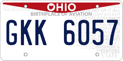 OH license plate GKK6057