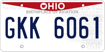 OH license plate GKK6061