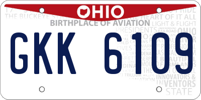 OH license plate GKK6109
