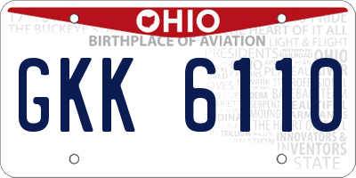 OH license plate GKK6110