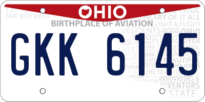 OH license plate GKK6145