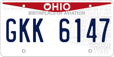 OH license plate GKK6147