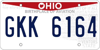 OH license plate GKK6164