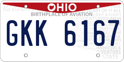 OH license plate GKK6167