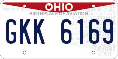 OH license plate GKK6169