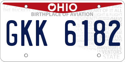 OH license plate GKK6182