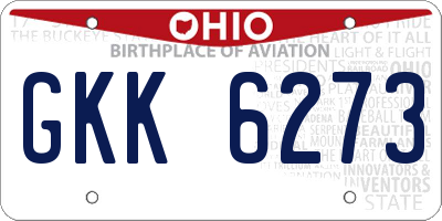 OH license plate GKK6273