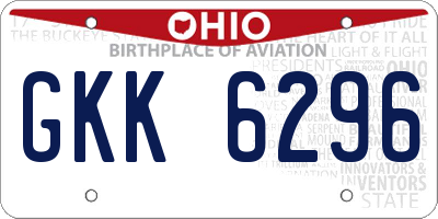 OH license plate GKK6296