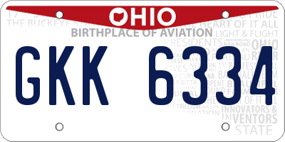 OH license plate GKK6334