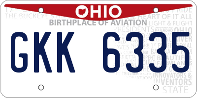 OH license plate GKK6335