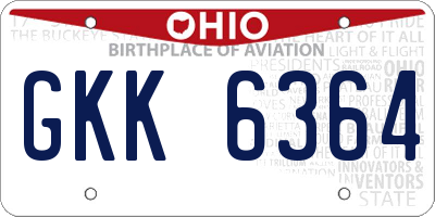 OH license plate GKK6364