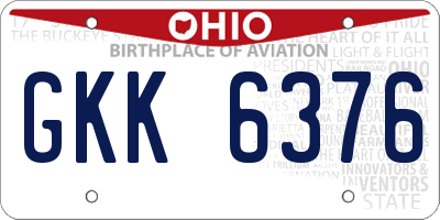 OH license plate GKK6376