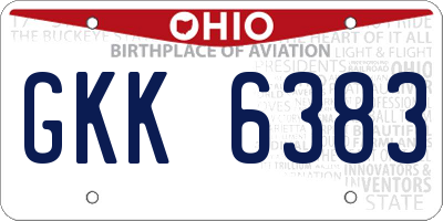 OH license plate GKK6383