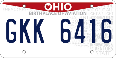OH license plate GKK6416