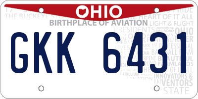 OH license plate GKK6431
