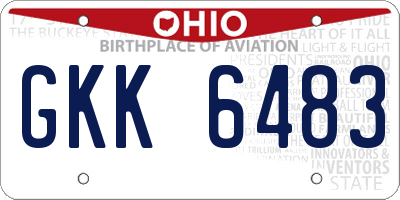 OH license plate GKK6483
