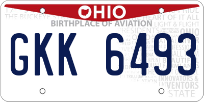 OH license plate GKK6493