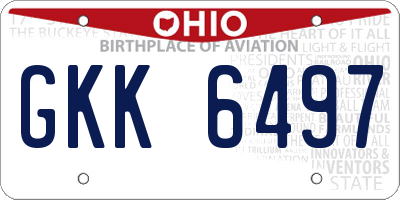 OH license plate GKK6497