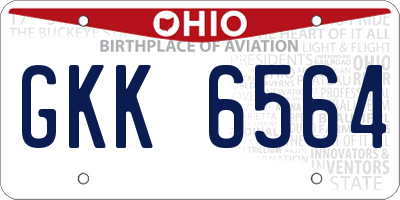 OH license plate GKK6564