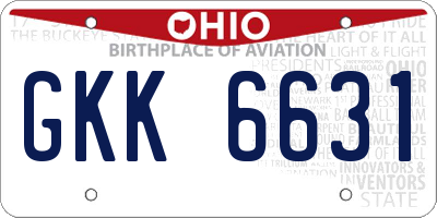 OH license plate GKK6631
