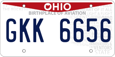 OH license plate GKK6656