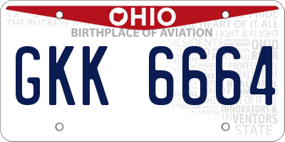 OH license plate GKK6664