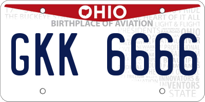 OH license plate GKK6666