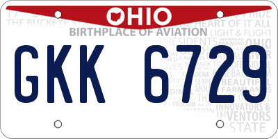 OH license plate GKK6729