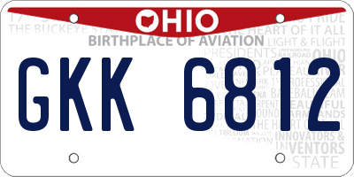 OH license plate GKK6812