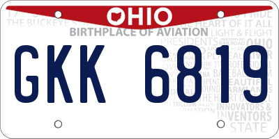 OH license plate GKK6819