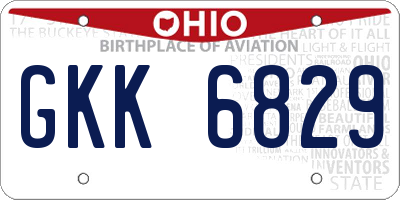 OH license plate GKK6829