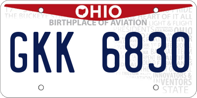 OH license plate GKK6830