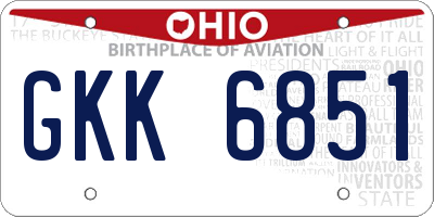 OH license plate GKK6851