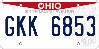 OH license plate GKK6853