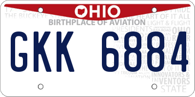 OH license plate GKK6884