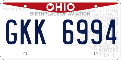 OH license plate GKK6994