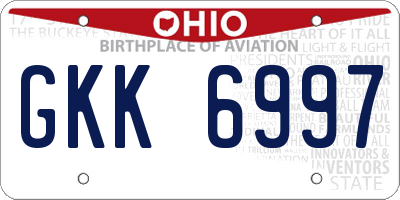 OH license plate GKK6997