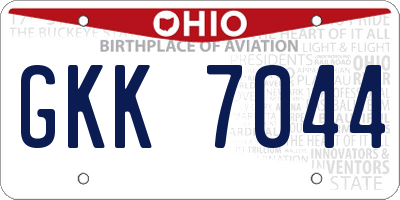 OH license plate GKK7044