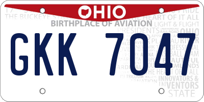 OH license plate GKK7047