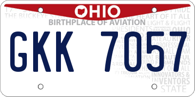 OH license plate GKK7057