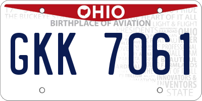 OH license plate GKK7061
