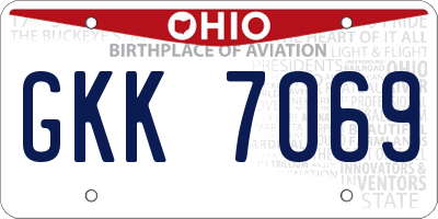 OH license plate GKK7069