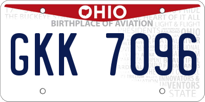OH license plate GKK7096