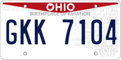OH license plate GKK7104