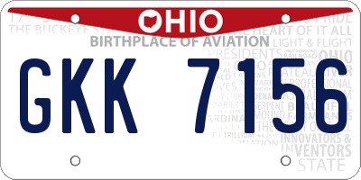 OH license plate GKK7156