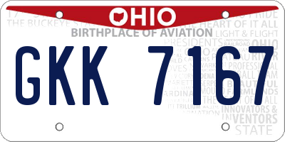 OH license plate GKK7167