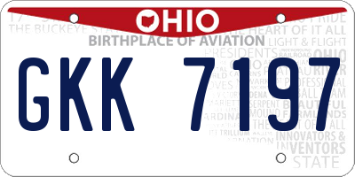 OH license plate GKK7197